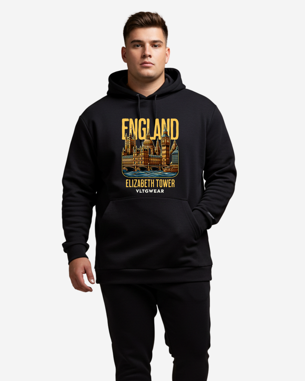 England, Elizabeth Tower Men's Oversized Hoodie