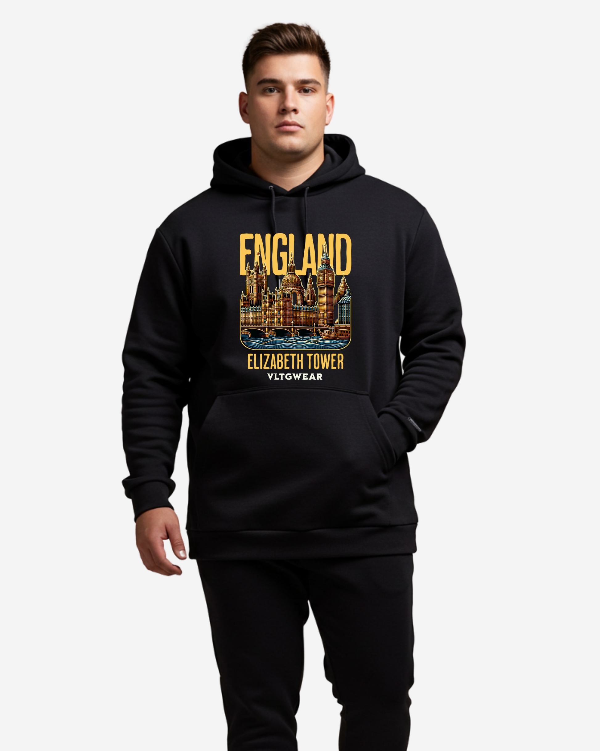 England, Elizabeth Tower Men's Oversized Hoodie