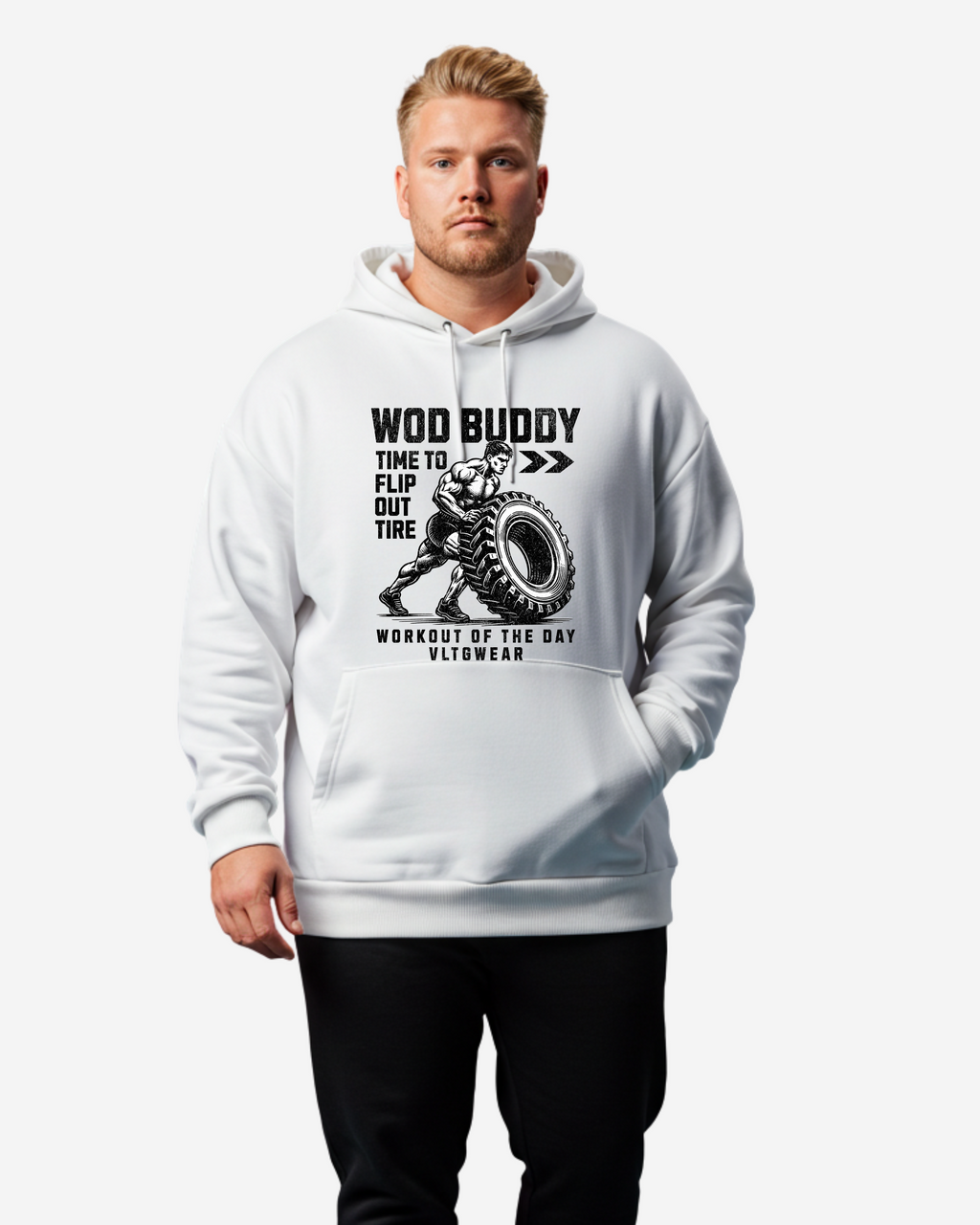 Flipping Big Tire Workout Men's Oversized Hoodie