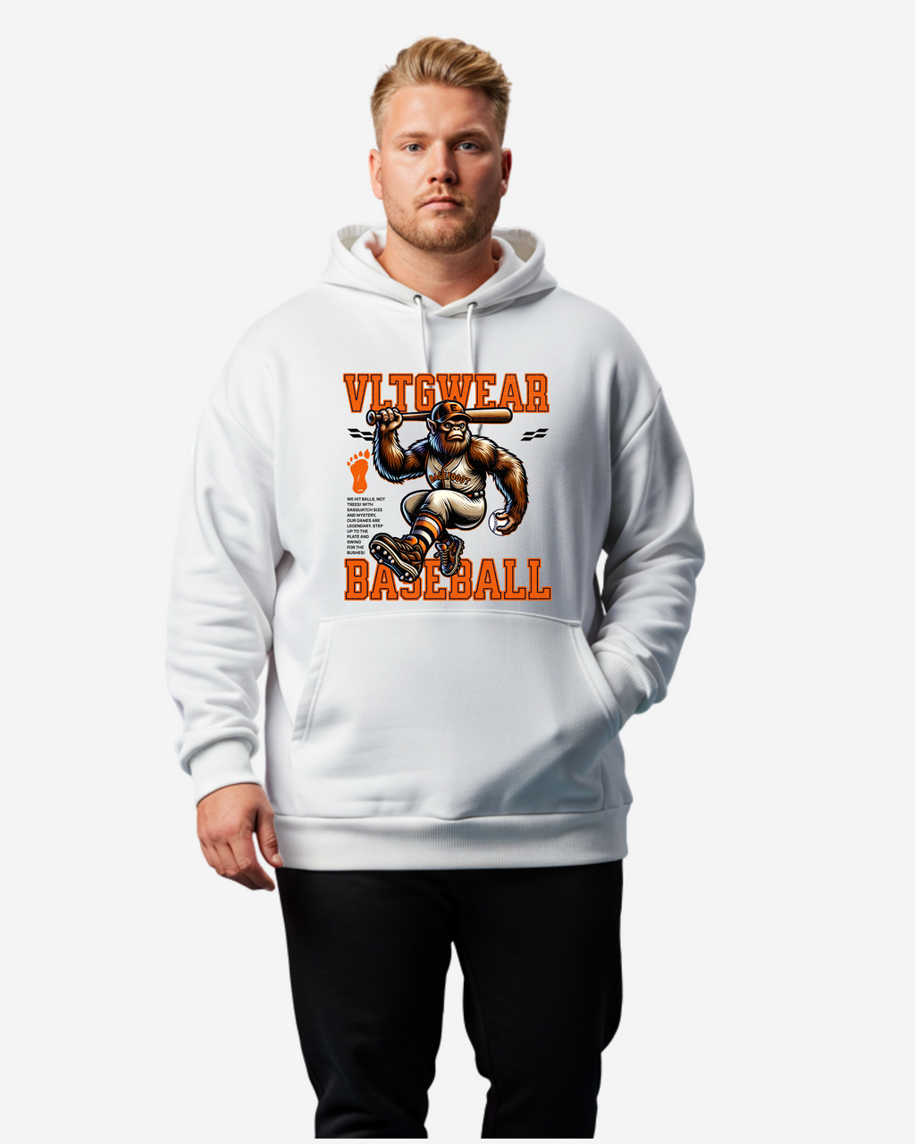 Bigfoot Baseball Player Urban Legend Sport Men's Oversized Hoodie