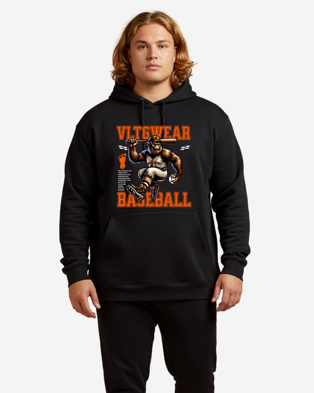 Bigfoot Baseball Player Urban Legend Sport Men's Oversized Hoodie