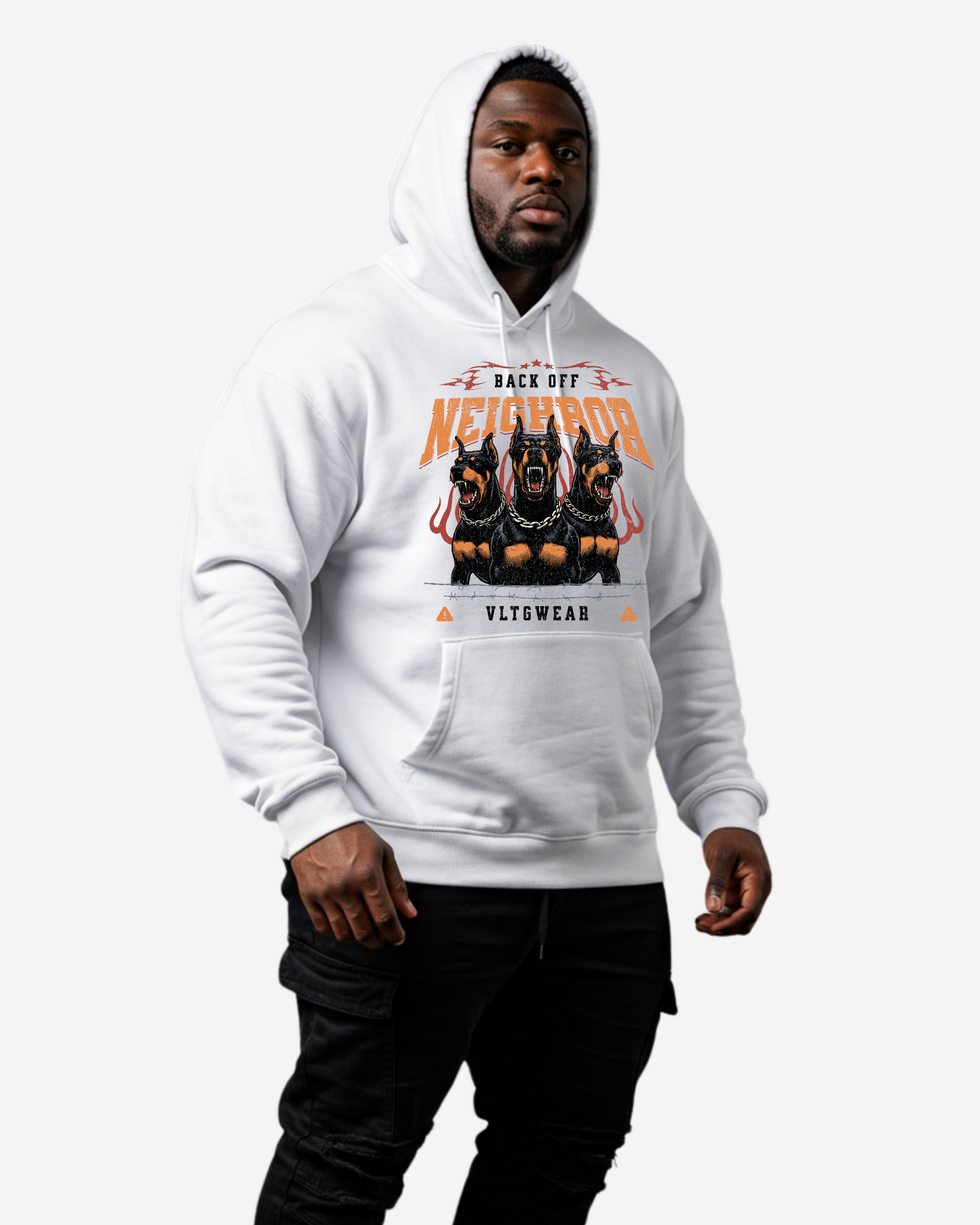 Three fierce doberman dogs Men's Oversized Hoodie