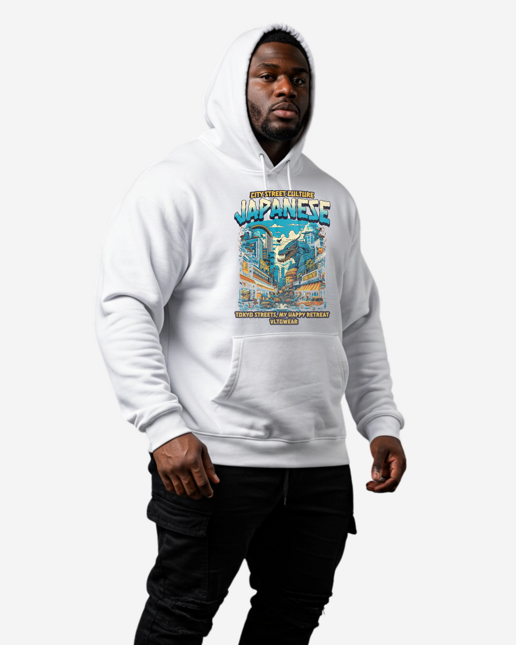 City Street Culture Japanese Men's Oversized Hoodie