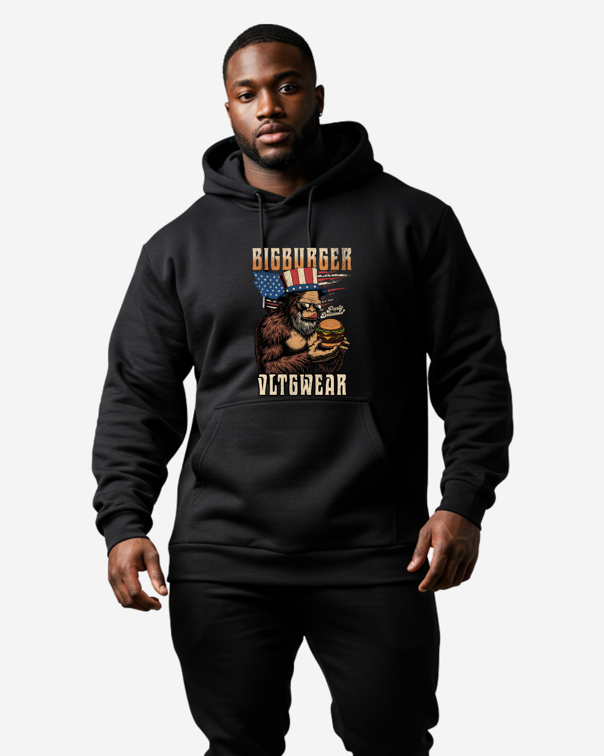 Big Burger Food Party Men's Oversized Hoodie