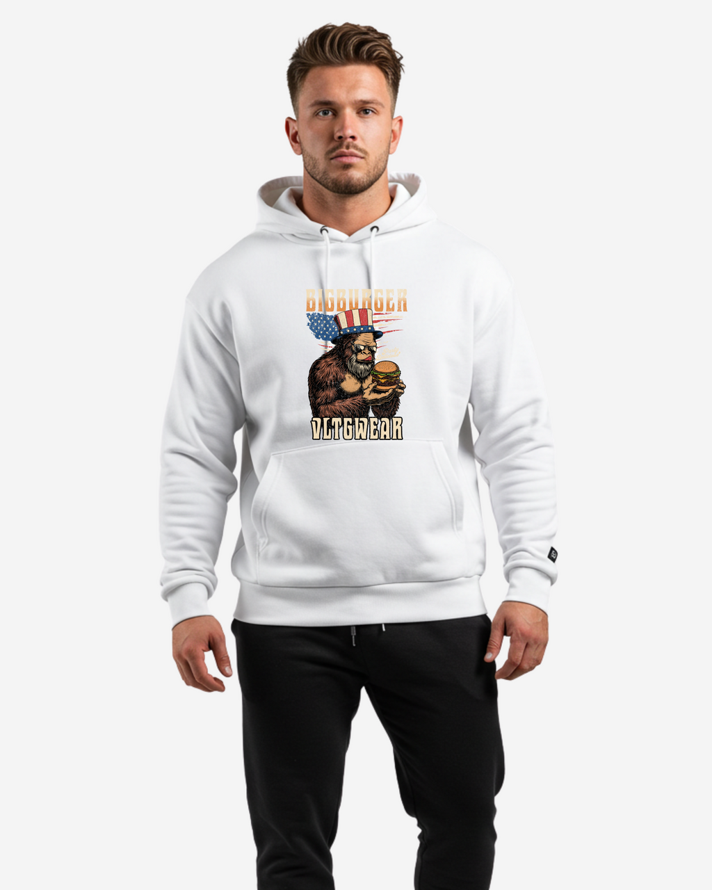 Big Burger Food Party Men's Oversized Hoodie