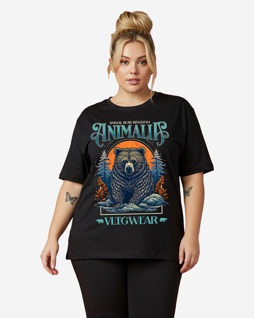 Animal Bear Kingdom Animalia Women's Oversized T-Shirt