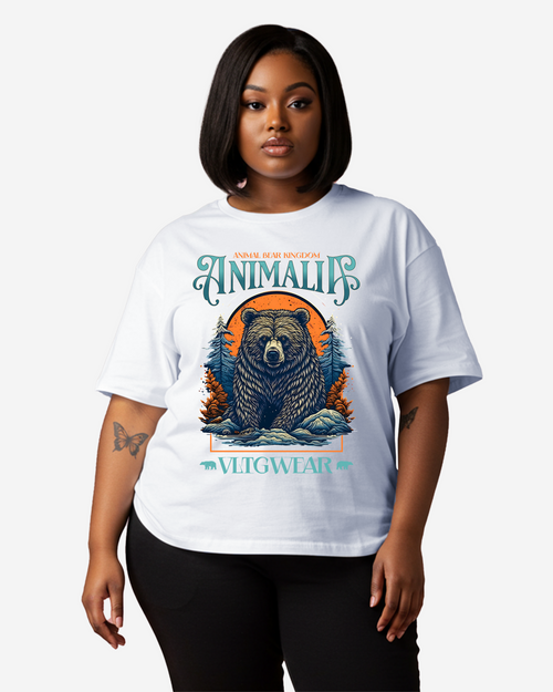 Animal Bear Kingdom Animalia Women's Oversized T-Shirt