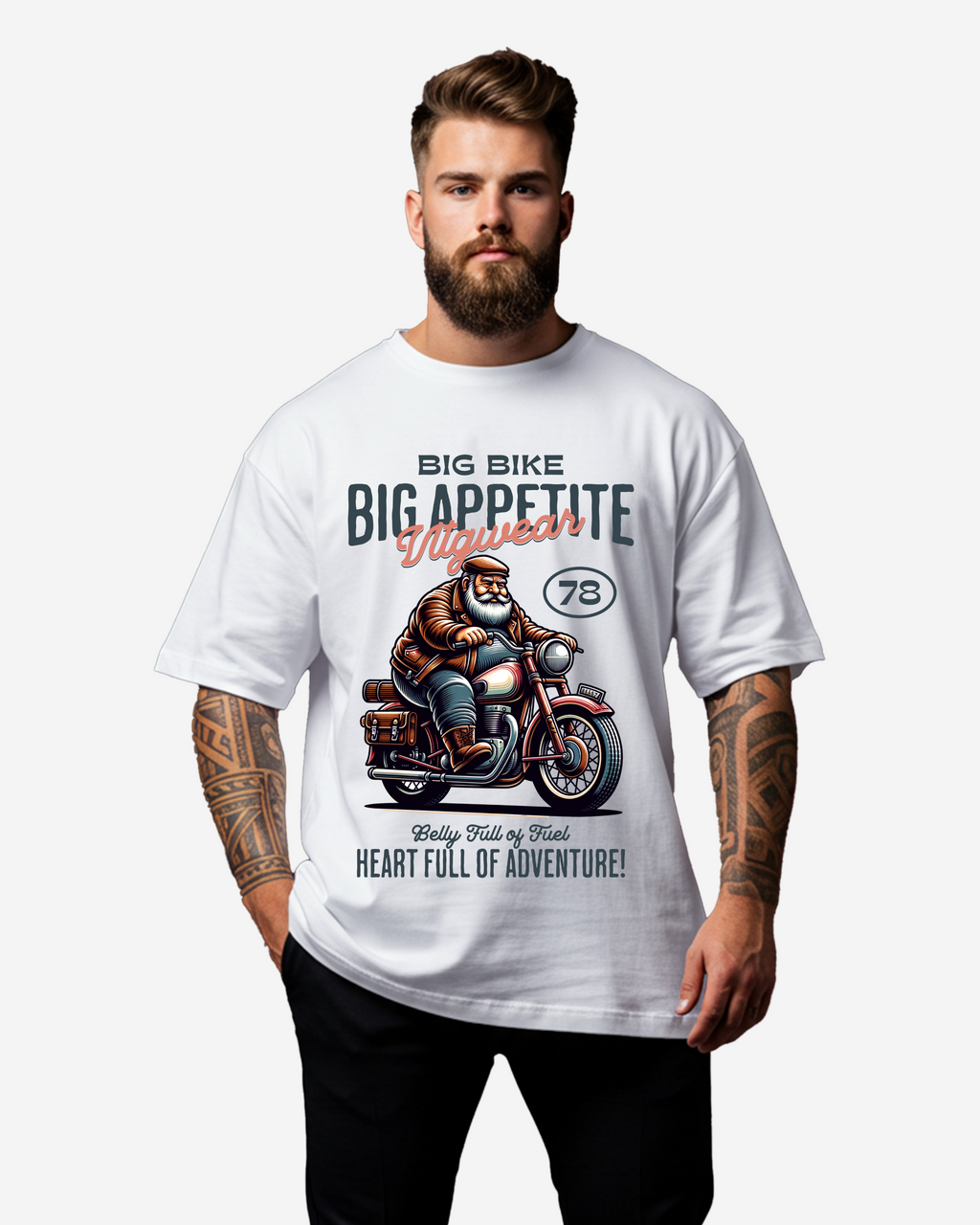 Big Bike Big Appetite Men's Oversized T-Shirt