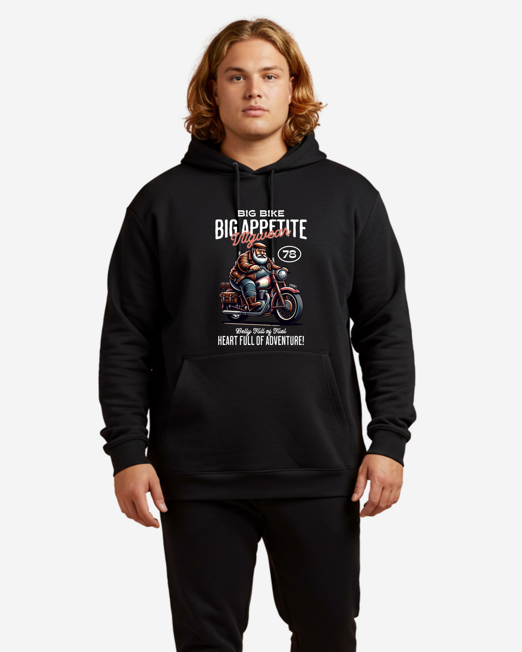 Big Bike Big Appetite Men's Oversized Hoodie