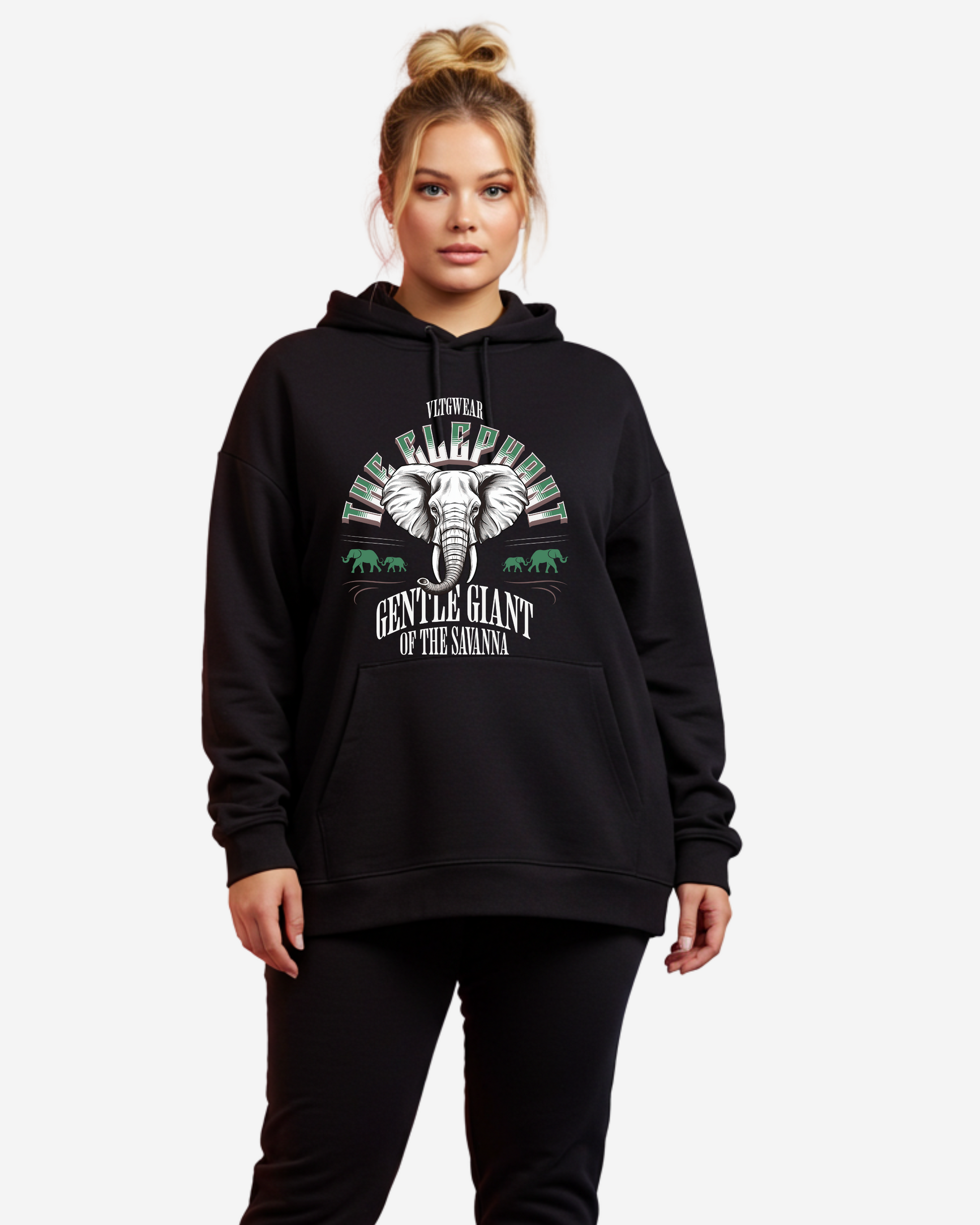 Retro The Elephant Women's Oversized Hoodie