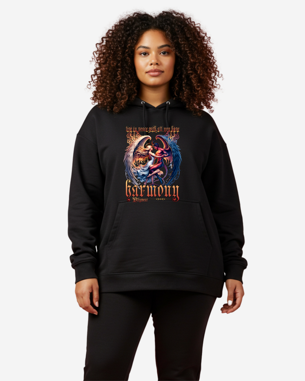 Dancing Angel and Devil Women's Oversized Hoodie