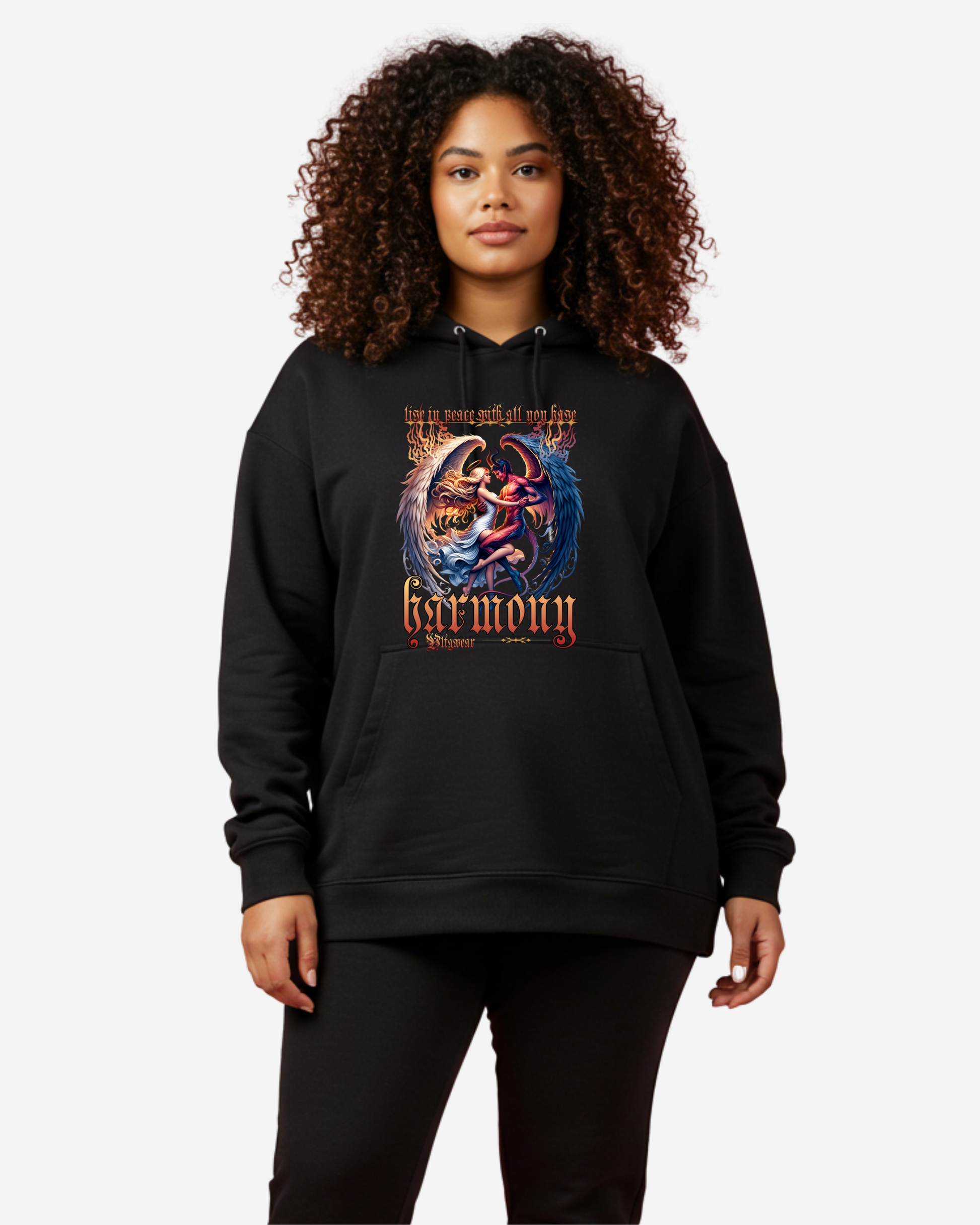 Dancing Angel and Devil Women's Oversized Hoodie