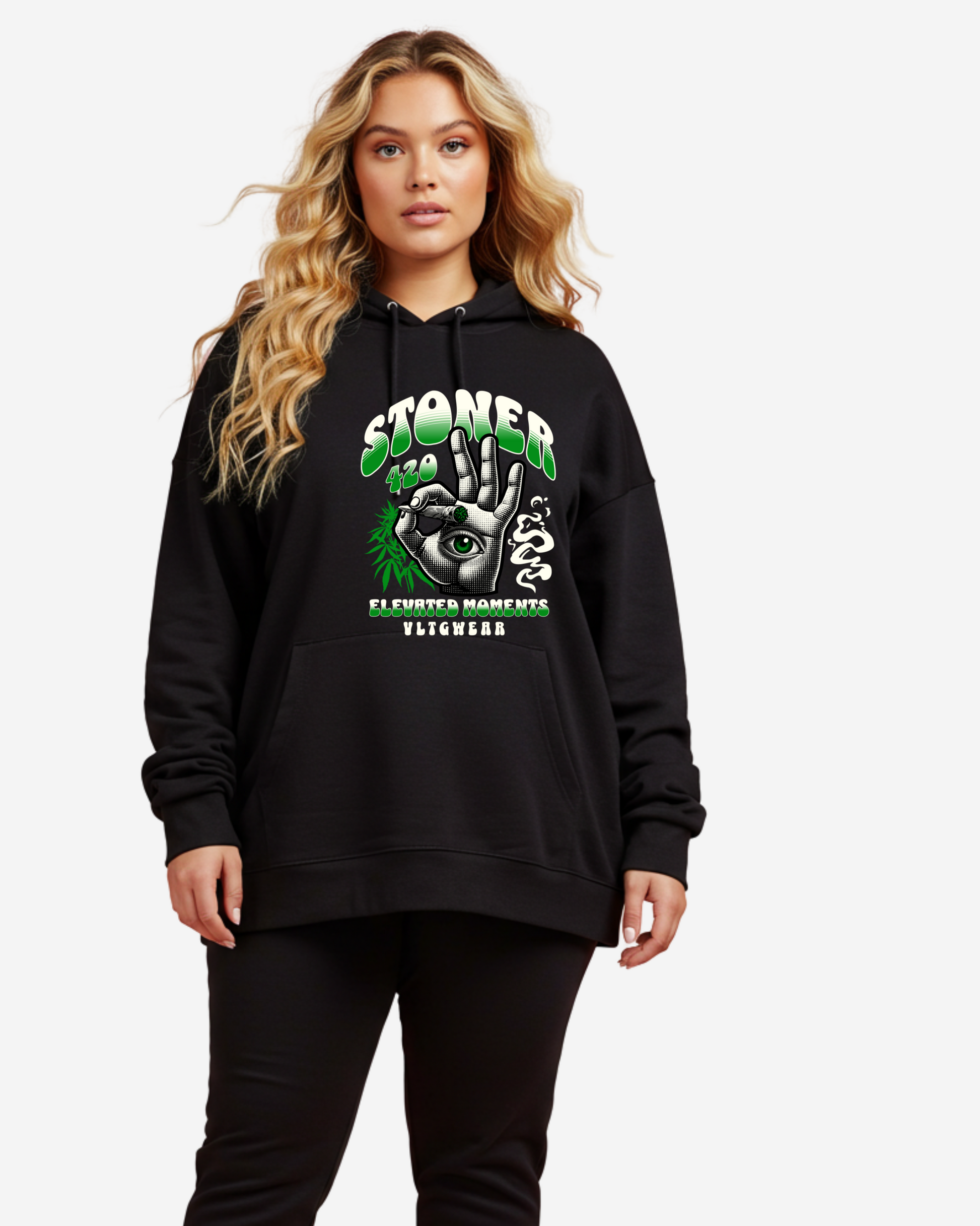 Hand-Holding a Marijuana Cigarette Women's Oversized Hoodie