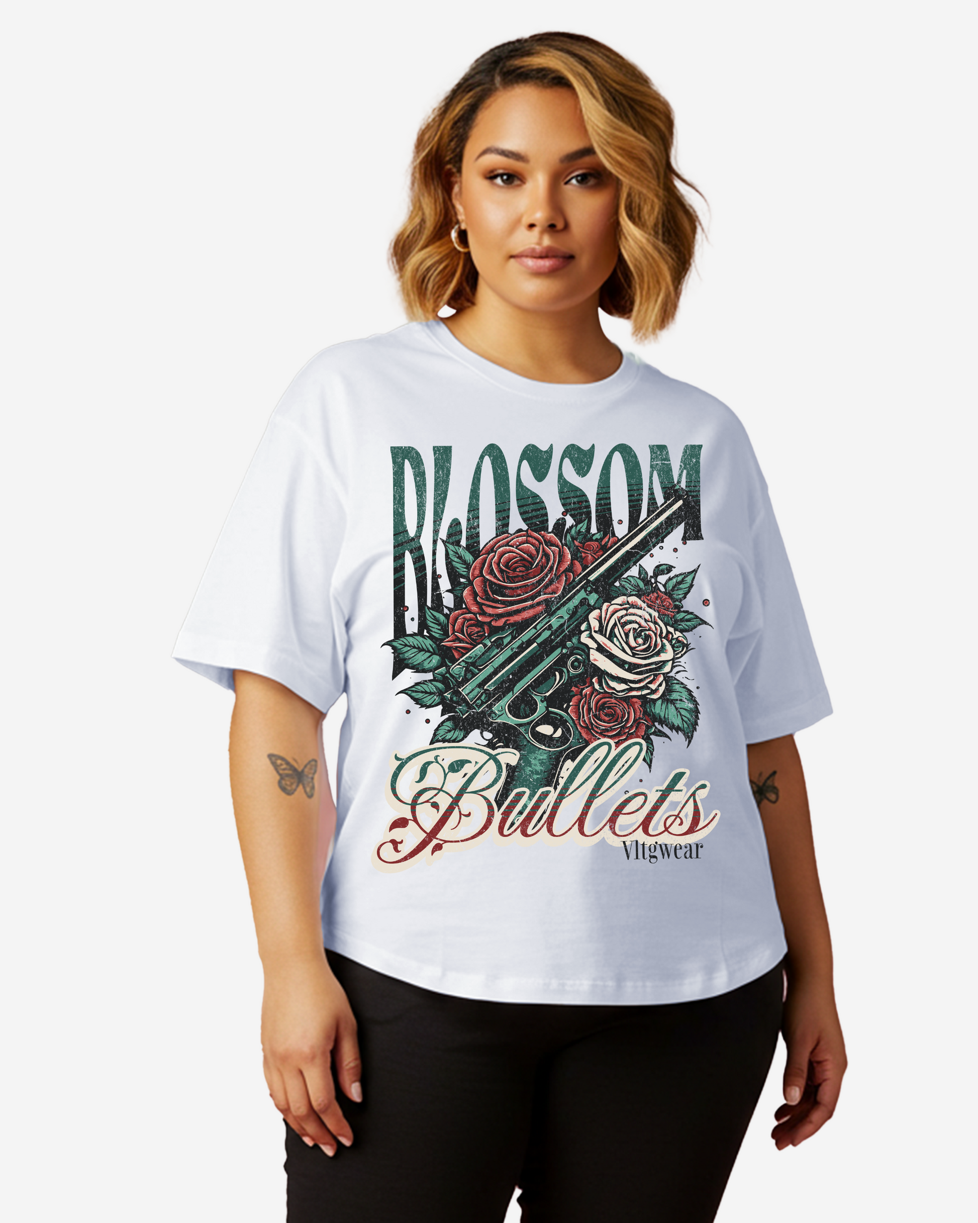 Blossom Bullets Women's Oversized T-Shirt