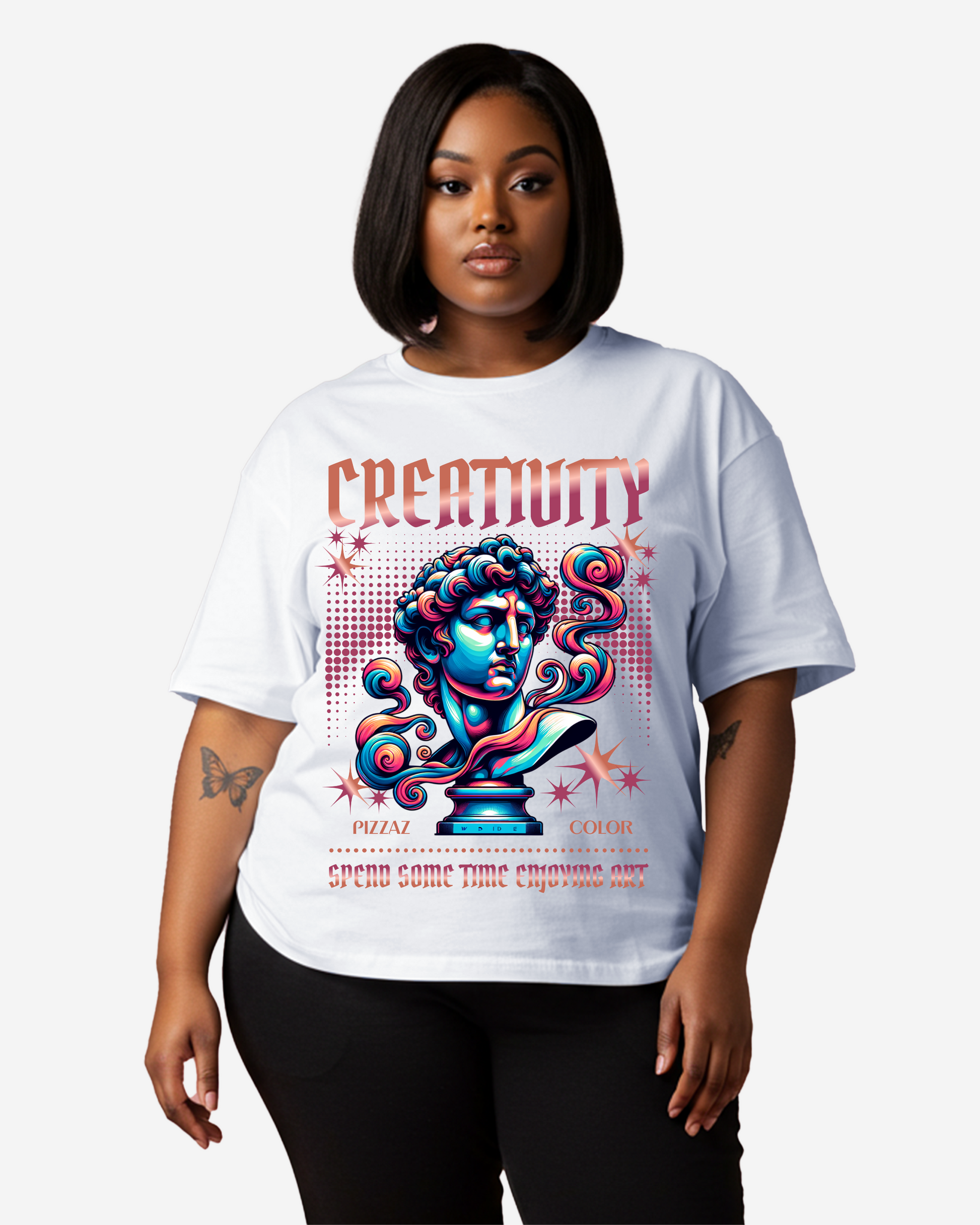 Creativity Statue Women's Oversized T-Shirt