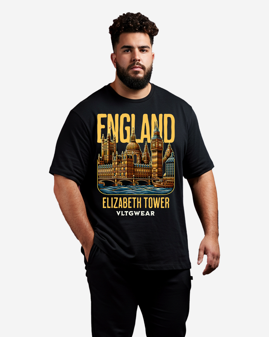 England, Elizabeth Tower Men's Oversized T-Shirt