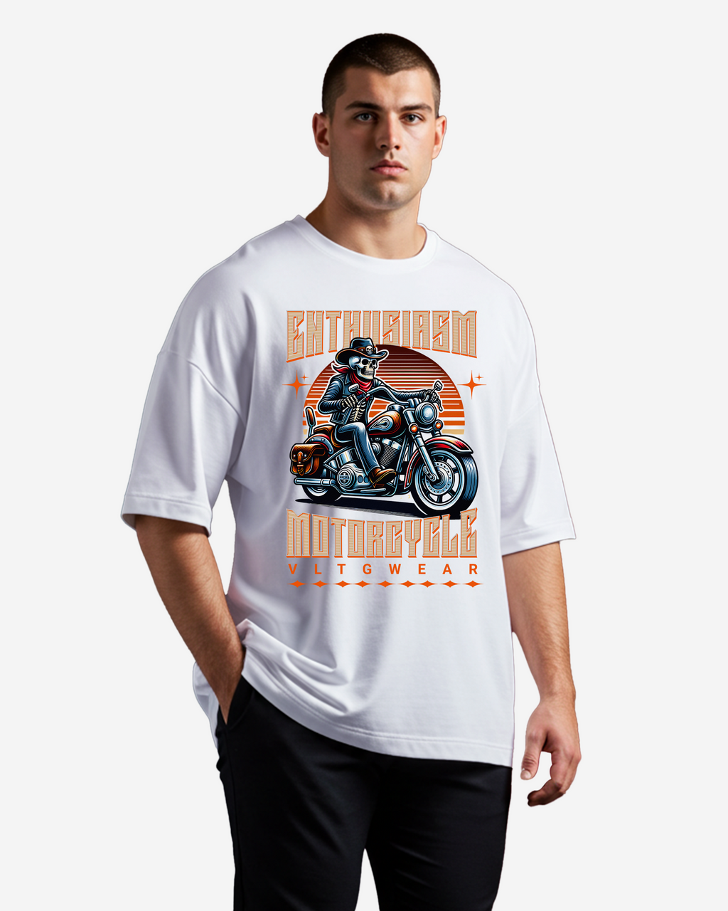 Enthusiasm Motorcycle Men's Oversized T-Shirt