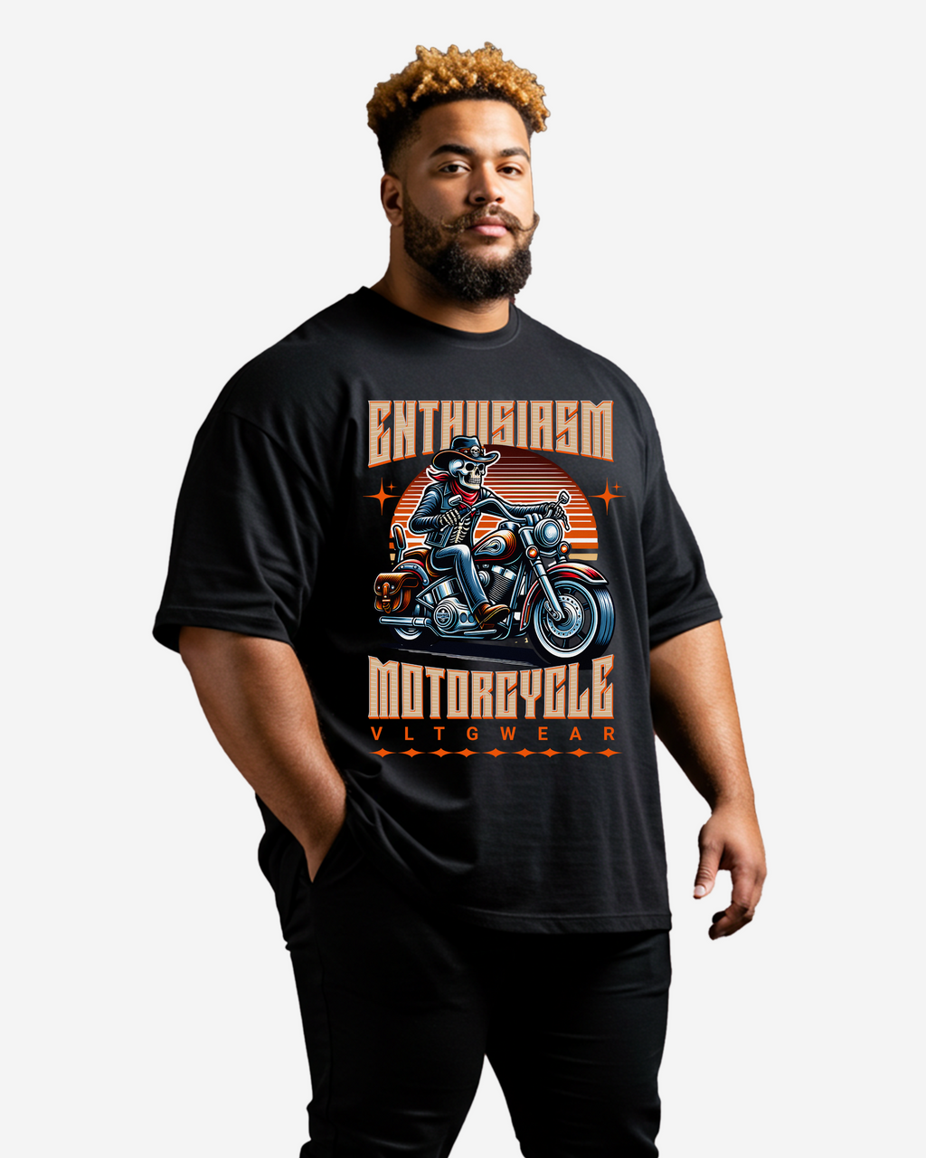 Enthusiasm Motorcycle Men's Oversized T-Shirt