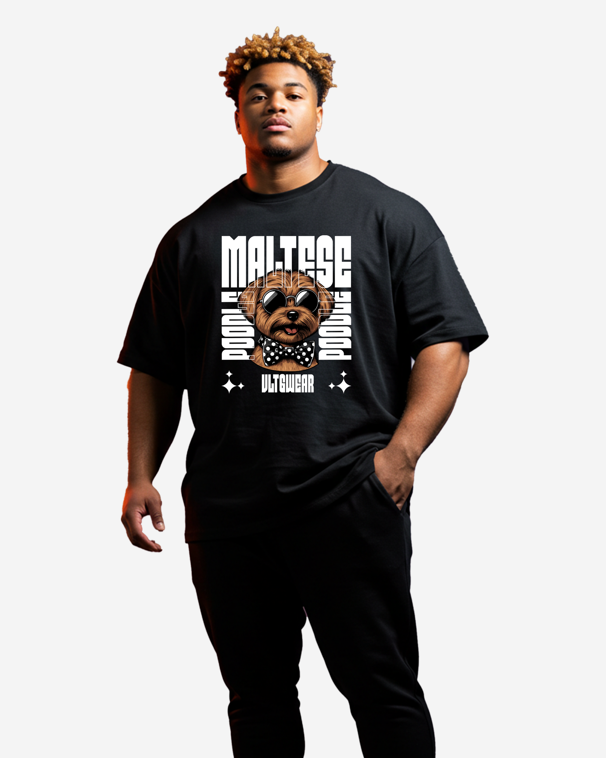 Maltese poodle dog Men's Oversized T-Shirt