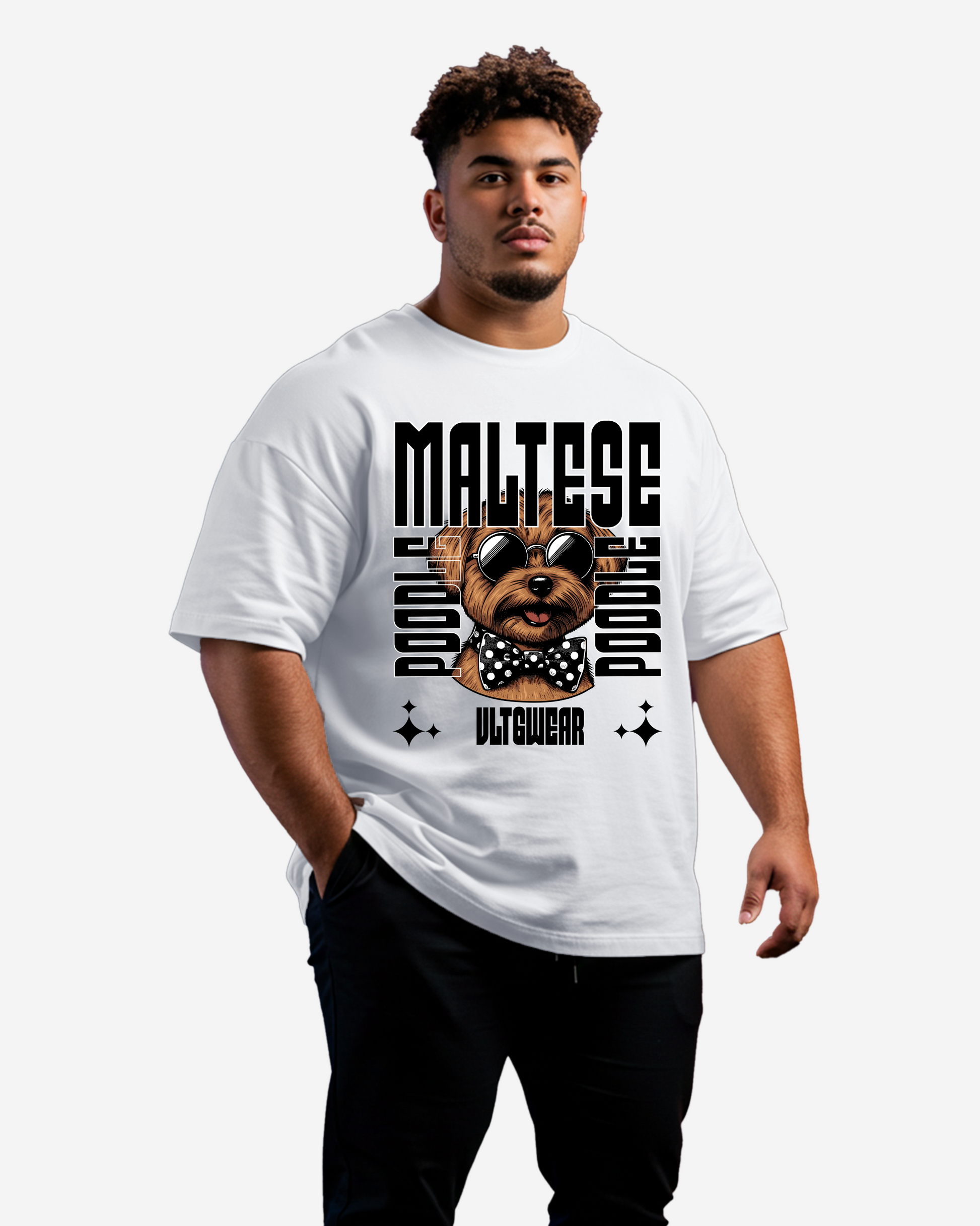 Maltese poodle dog Men's Oversized T-Shirt