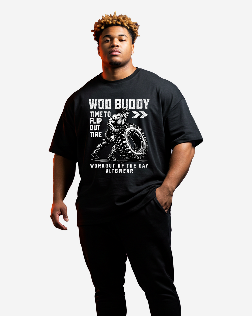 Flipping Big Tire Workout Men's Oversized T-Shirt