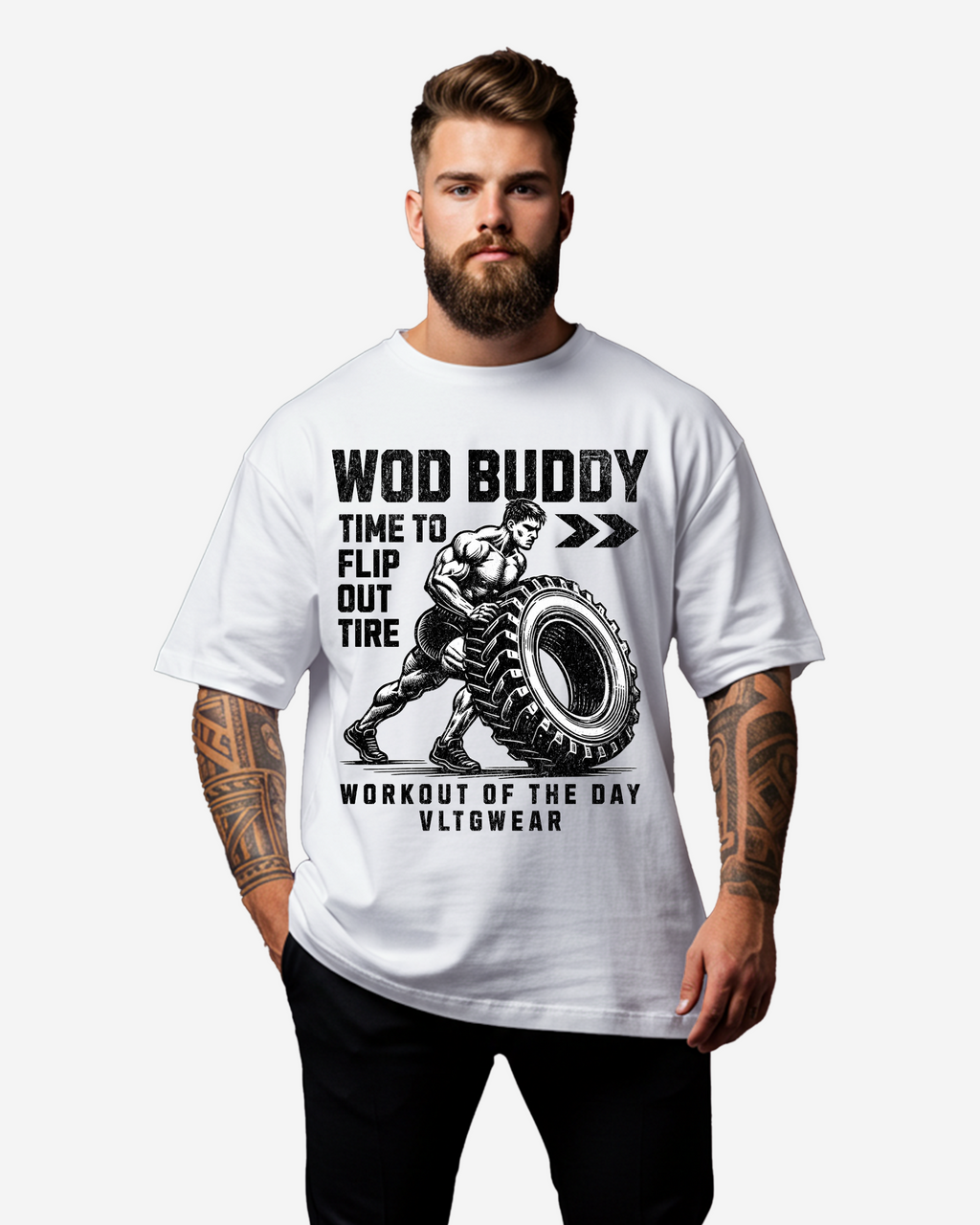 Flipping Big Tire Workout Men's Oversized T-Shirt