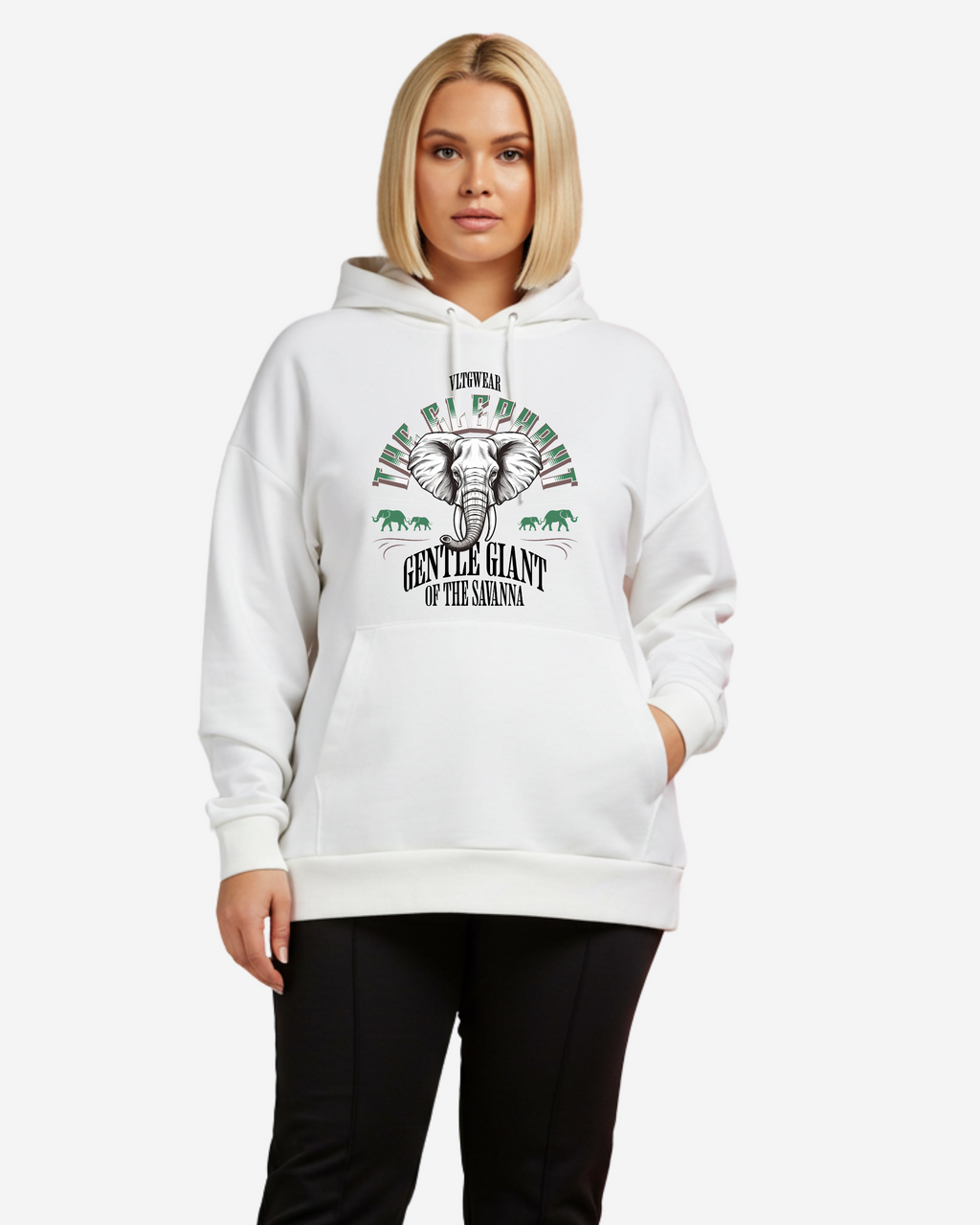 Retro The Elephant Women's Oversized Hoodie