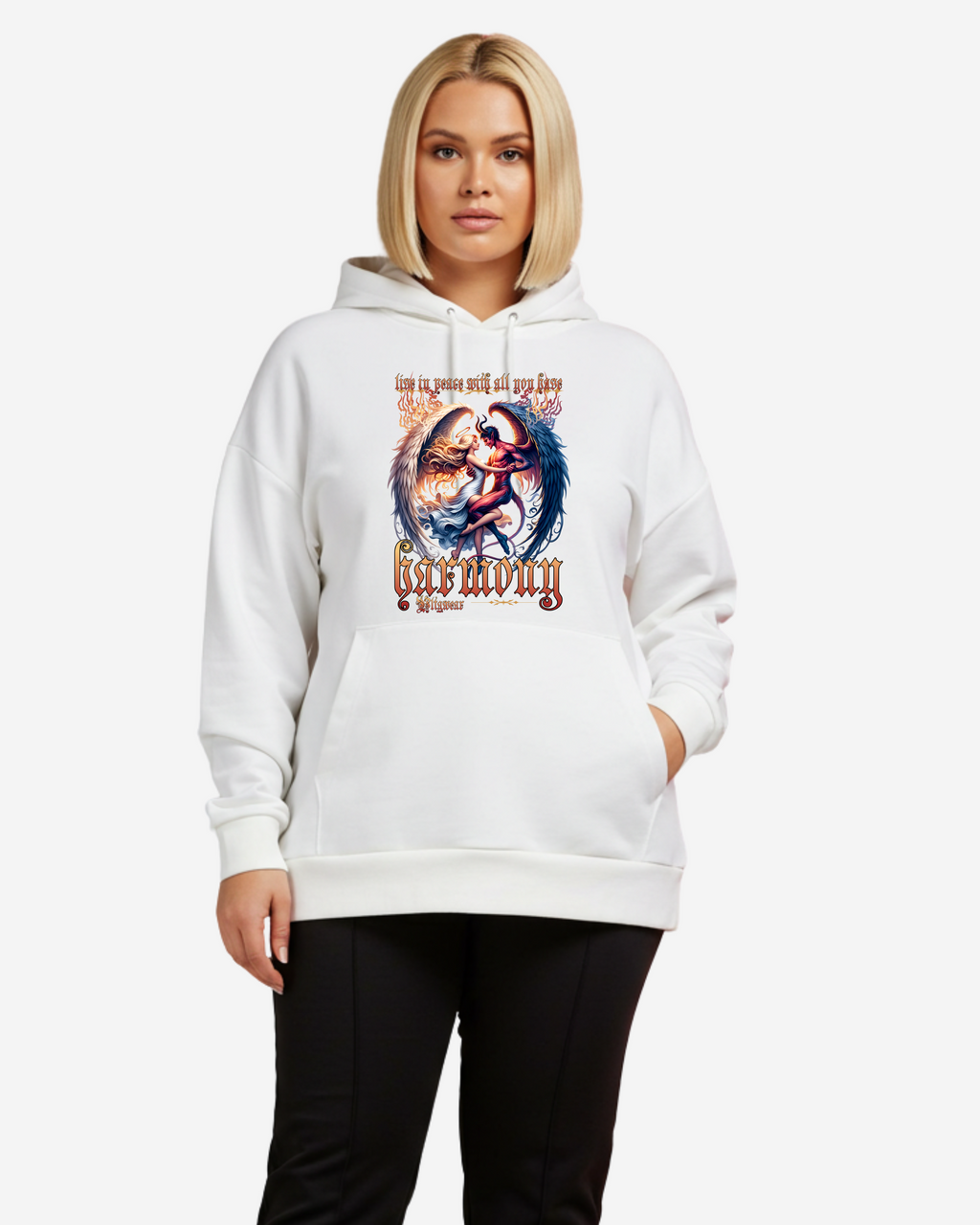 Dancing Angel and Devil Women's Oversized Hoodie
