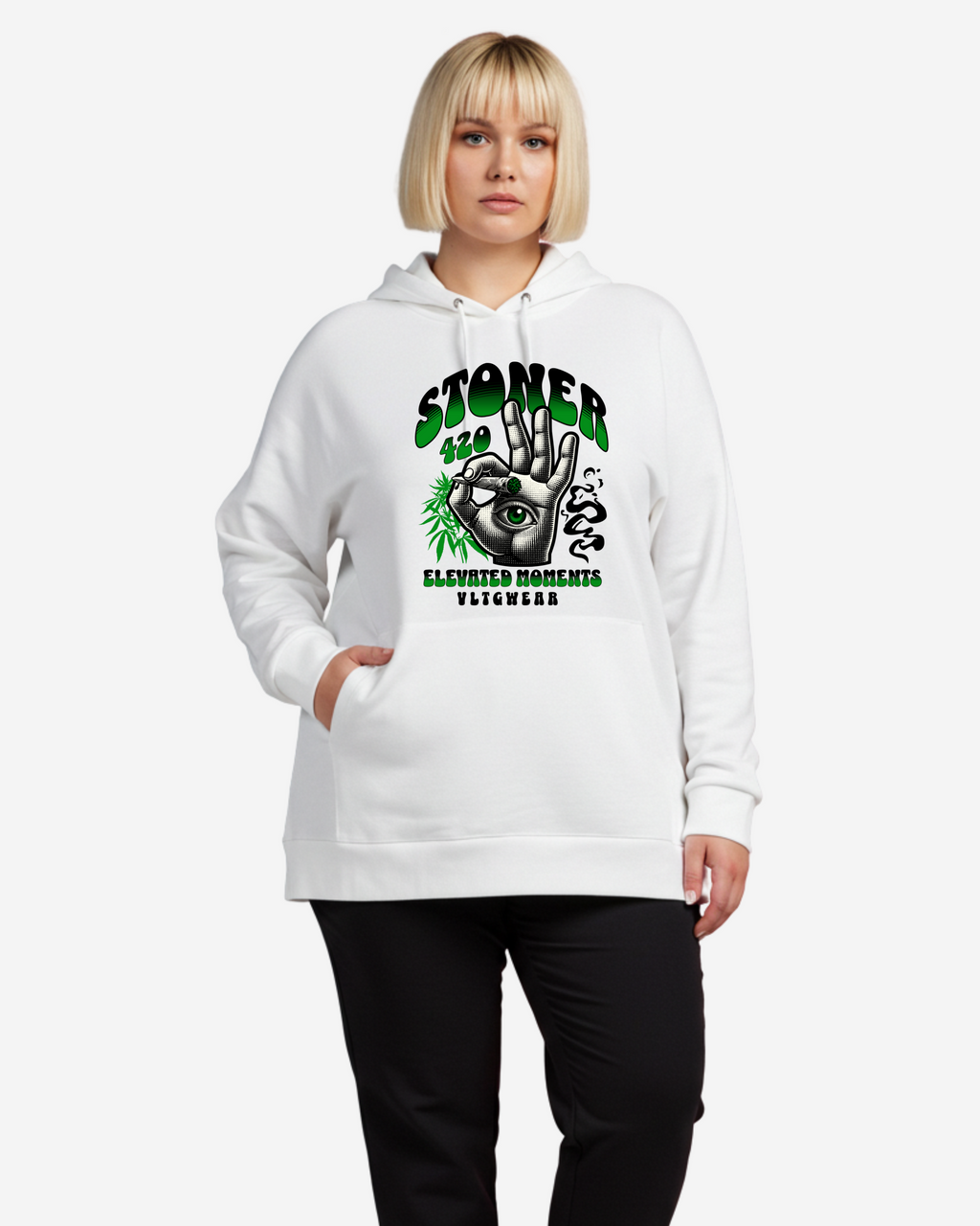 Hand-Holding a Marijuana Cigarette Women's Oversized Hoodie
